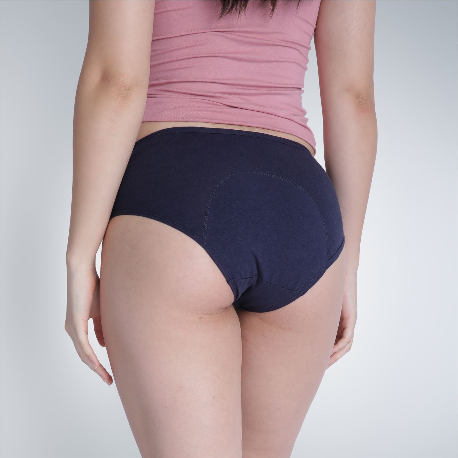 Bamboo Low flow Period Panty for Women's photograph that's made with an innovative bamboo and organic cotton fabric from Lavos Performance, a carbon neutral eco-fashion company. No stain period panty for women • Made from hygienic bamboo fabric • Best reusable period underwear that are antibacterial & odour-resistant • Stain-free • Worry-free • 4-layer protection • Bamboo period panties for women of all age • India's #1 Bamboo Period Panty • Reusable Period Panty