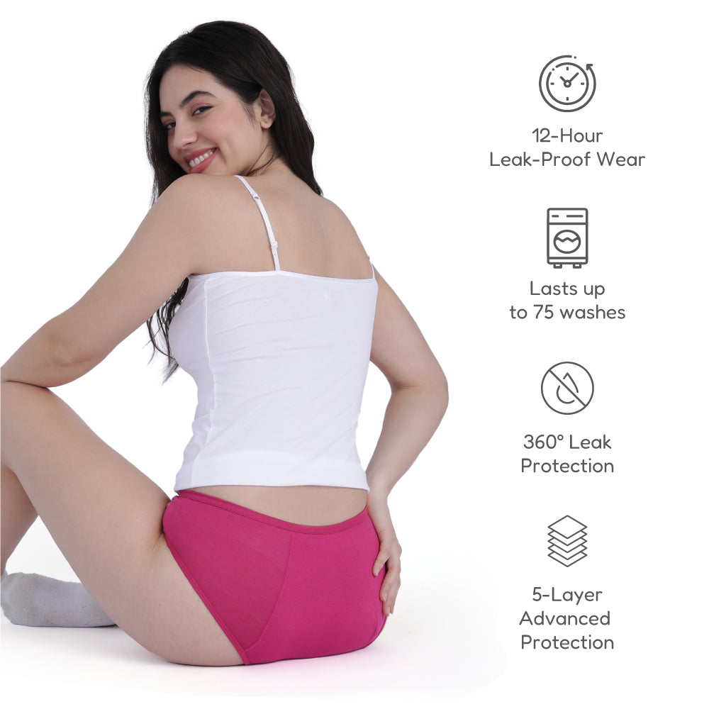 Bamboo Modal Heavy flow Period Panty For Women's photograph that's made with an innovative bamboo and organic cotton fabric from Lavos Performance, a carbon neutral eco-fashion company. 